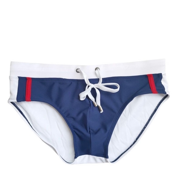 Top Spot Men’s Color Contrast Swim Brief, Size Small - Picture 5 of 9